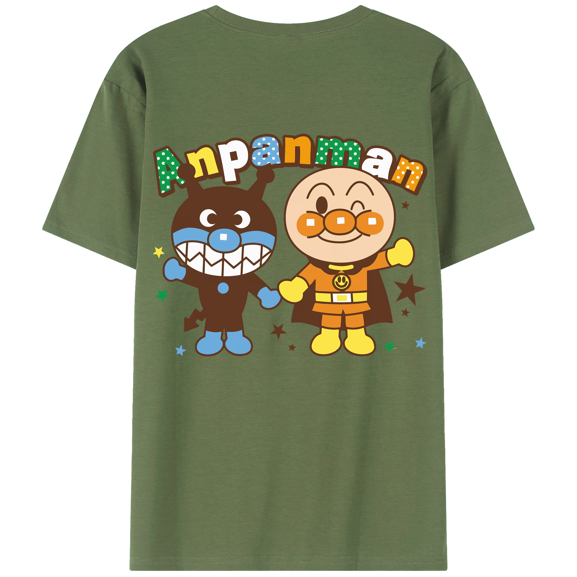 （画像用） アンパンマン Anpanman 綿100％ メンズ半袖Tシャツ（バックプリント） 通気性